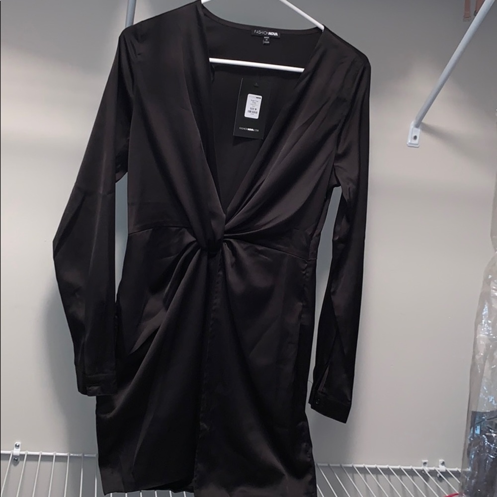 Black Mini wrap dress